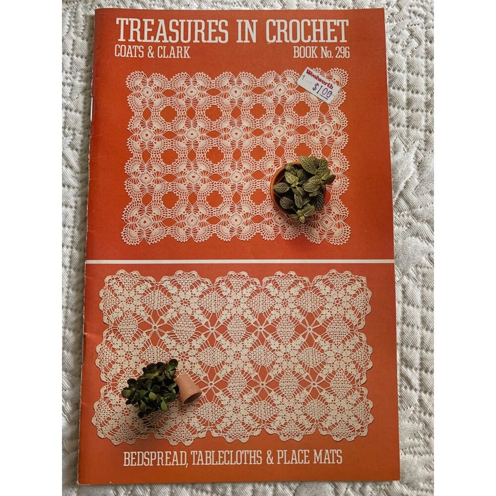 Coats & Clark's Treasures in Crochet Pattern Book No 296 1980s